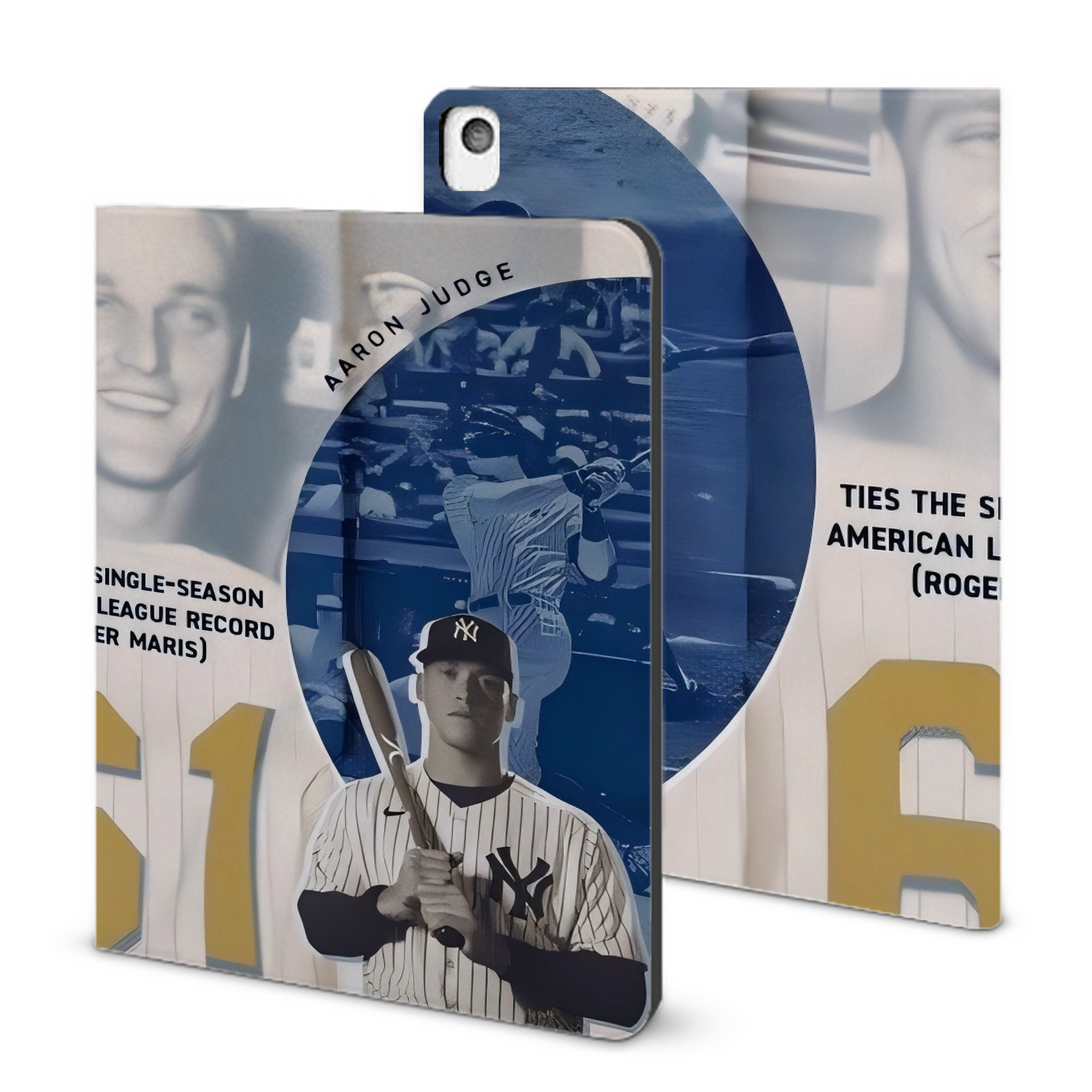 Aaron Judge 61 Home Runs 2 IPad Book-Style Case With Pencil Slot – Slim PU & TPU Cover – Full Protection, Precise Fit, Water & Scratch Resistant